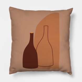 Two Bottles Organic forms ceramic terracota minimal abstract Pillow