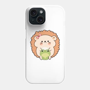 Happy hedgehog and Froggy Phone Case