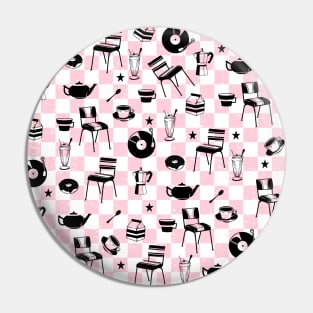 Checkered Diner Pattern Pin