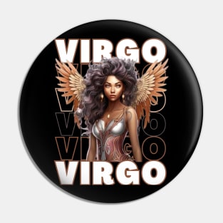 Black Virgo Zodiac Sign Woman Pin