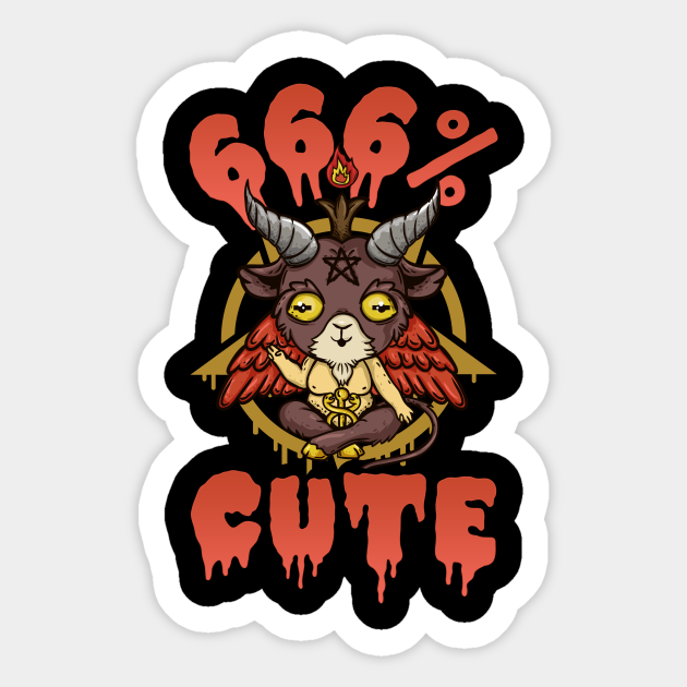 666% Cute - Satanic Chibi Anime Goat Head Baphomet - Kawaii Cute Anime - Sticker | TeePublic 666% Cute - Satanic Chibi Anime Goat Head Baphomet - Kawaii Cute Anime - Sticker | TeePublic