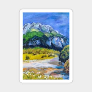 Painting Swiss Mountains Magnet