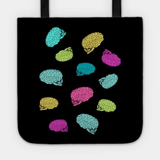 human brain collage in white Tote