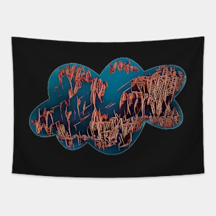 Cloud shape in blue Tapestry