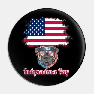 bull dog 4th of July great again 4th of july happy independence day , flag USA Pin