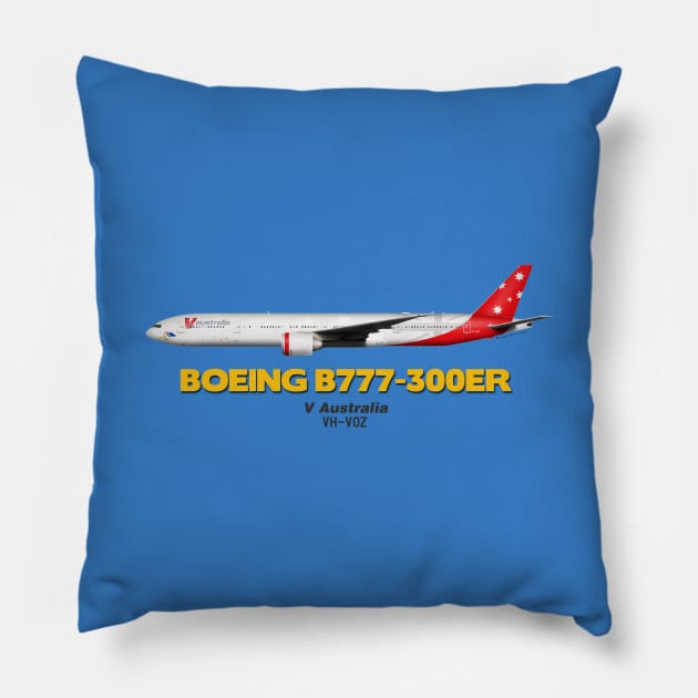 Boeing B777-300ER - V Australia Pillow by TheArtofFlying