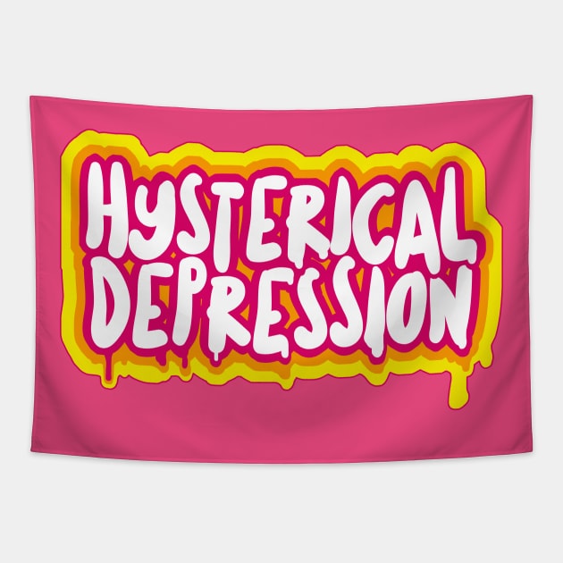 Hysterical Depression #2 - Typographic Slogan Design Tapestry by DankFutura