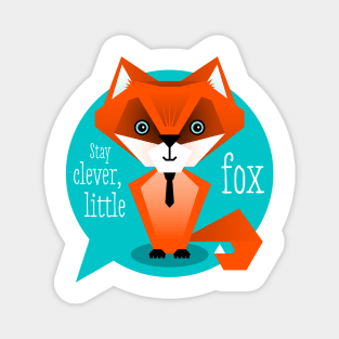 Illustration nursery fox - Stay clever, little fox Magnet