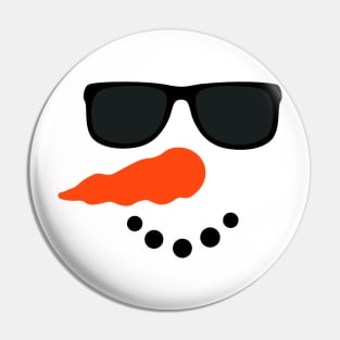 Snowman Face with Sunglasses Pin