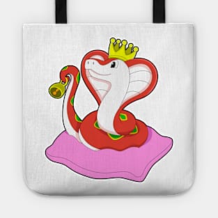 Snake as King with Crown Tote