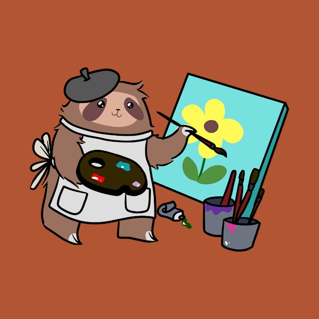 Artist Painter Sloth by saradaboru