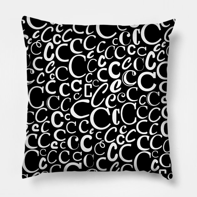 C - Typography (White) Pillow by gillianembers