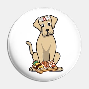 Funny big dog is a sushi chef Pin