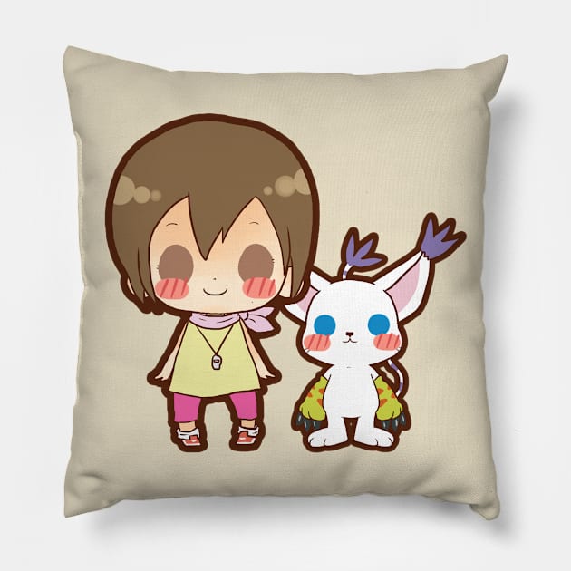 kari & tailmon Pillow by Potaaties