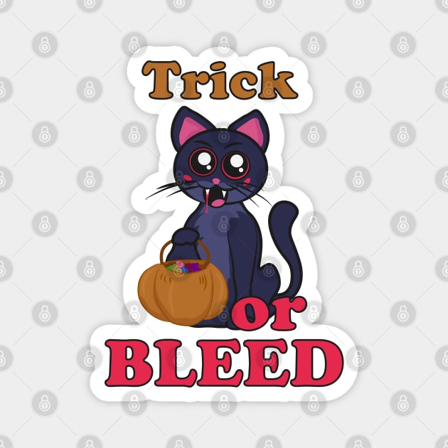 Cute vampire cat - trick or bleed Magnet by vixfx