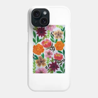 Watercolor pressed flowers pattern Phone Case