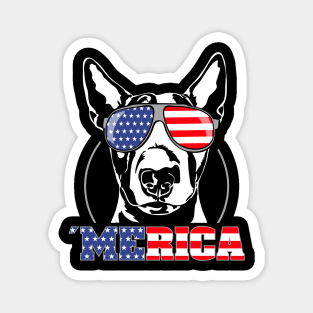 Proud Bull Terrier American Flag Merica dog Magnet