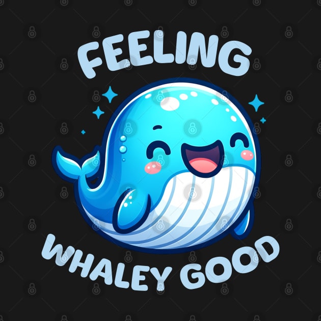 Feeling Whaley Good Cute Kawaii Blue Whale by Odetee