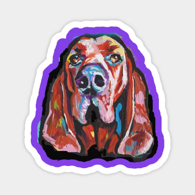 Redbone COONHOUND Dog Bright colorful pop dog art Magnet by bentnotbroken11