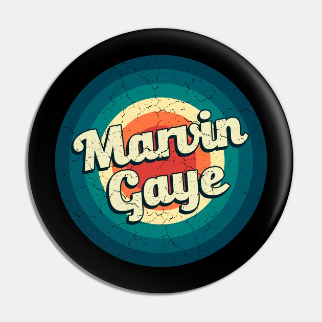 Graphic Marvin Name Retro Vintage Circle Pin by Mysterious Astral City