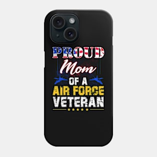 Proud Mom Of A Air Force Veteran-Vintage American Flag Phone Case