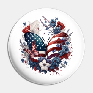 4th of July Floral Butterfly memorial day Pin