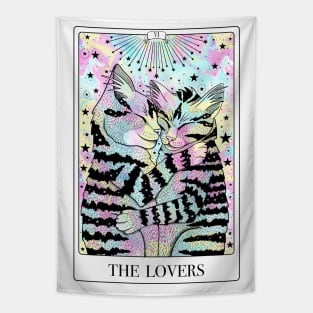 The Lovers Tarot Card with Pastel Marble Tapestry