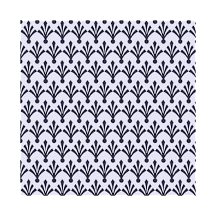 Navy blue diamond shaped motif pattern T-Shirt