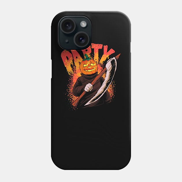 pumpkin halloween illustration suitable t shirt apparel halloweentee Phone Case by affane