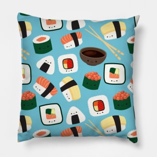 Kawaii sushi rolls pattern Japanese foodie Pillow