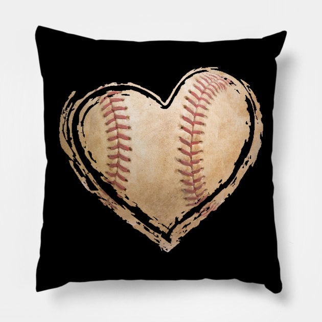 Heart Baseball Pillow by TeeSky