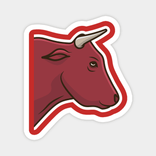 Danger Cow Head Sticker design vector illustration. Animal object icon concept. Farm animal cow cartoon character sticker design. Eid Mubarak icon concept. Magnet