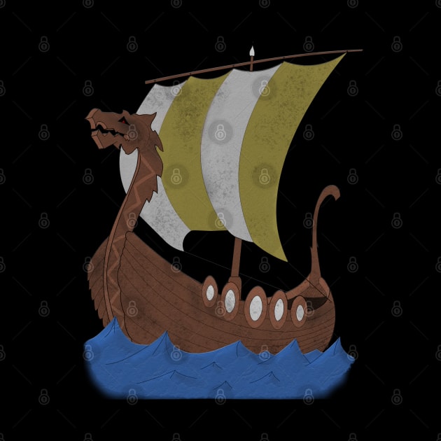 Viking Ship yellow with water by Pikolik