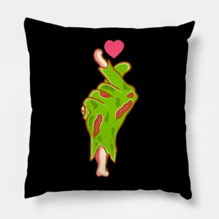 zombie hand saranghae finger heart Pillow