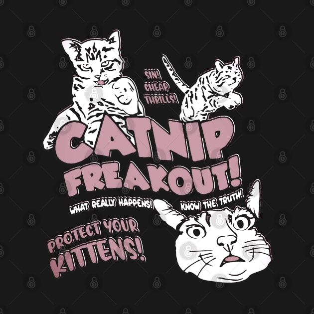 funny vintage Catnip Madness Cute Kitten Funny Cat Pet Humor by masterpiecesai
