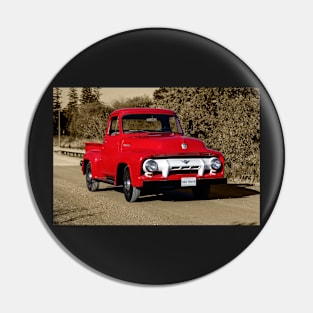 Red Truck On Road Pin