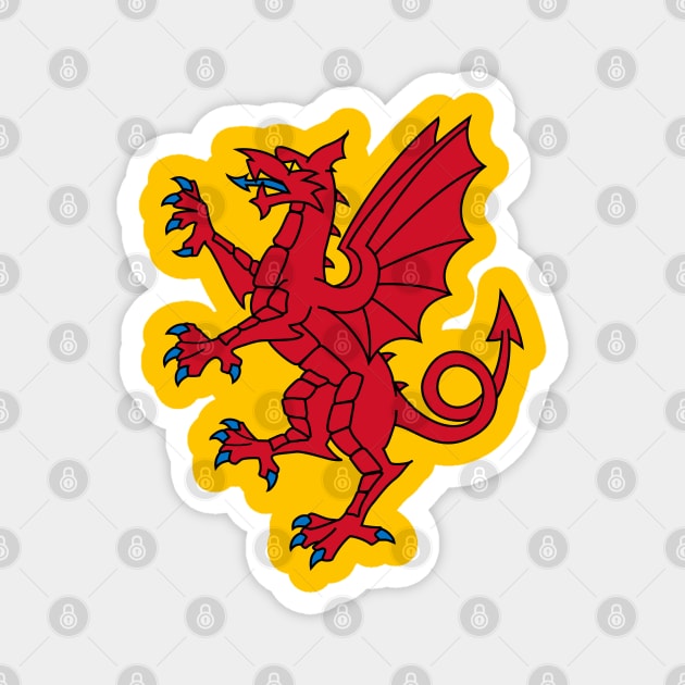 Somerset Flag - A Dragon Rampart on a Yellow Field Magnet by SolarCross