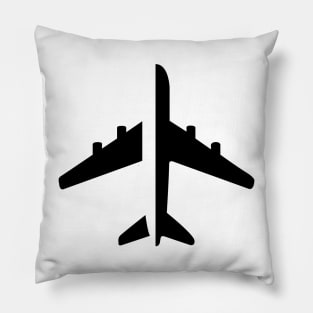 Minimalist Airplane Black Logo Pillow