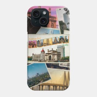 Greetings from Mumbai in India Vintage style retro souvenir Phone Case