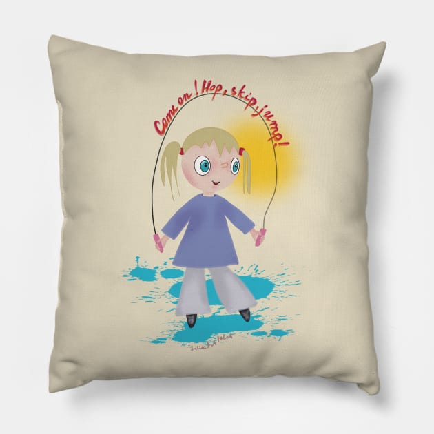 Hop to it! Pillow by JuliaArtPaint