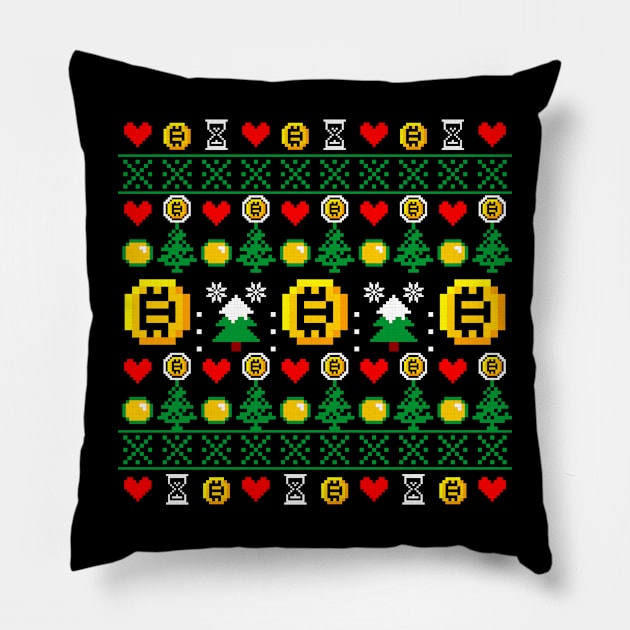 HODL XMAS PATTERN Pillow by spoilerinc