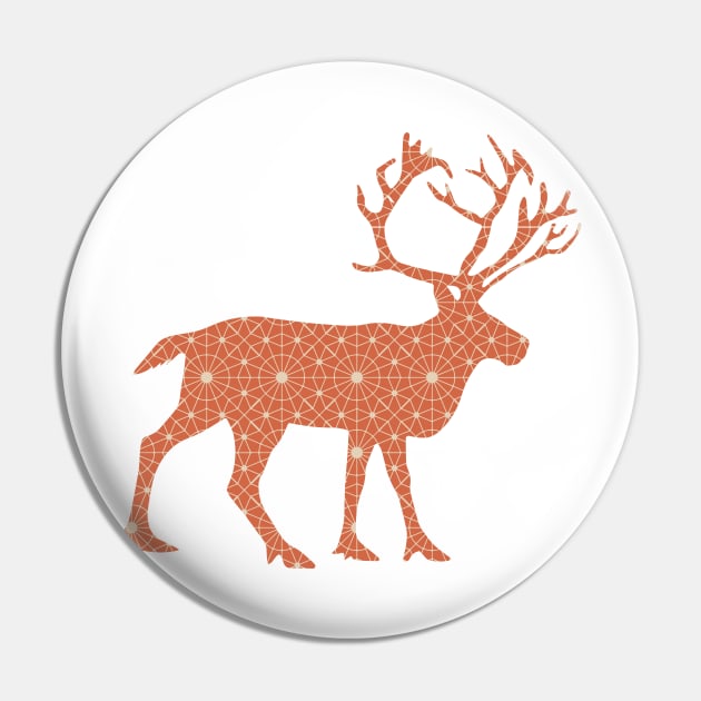 Deer Silhouette with Pattern Pin by deificusArt