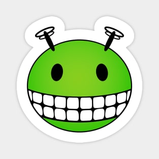 Green Alien Smiley Face Magnet