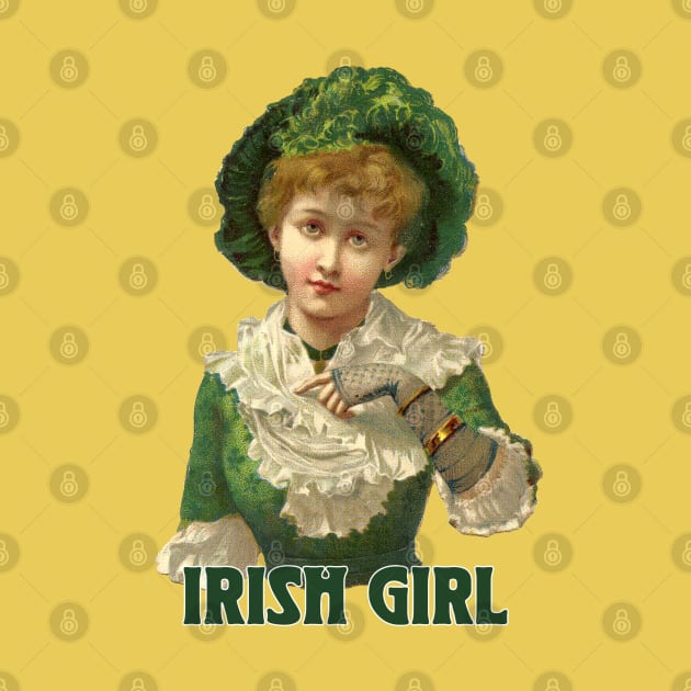 Irish Girl / Vintage Style Illustration Design by DankFutura