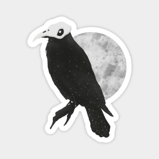 I am the raven - Black and White Magnet