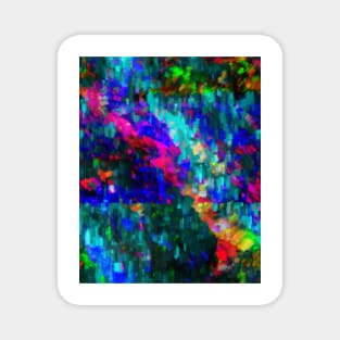 Abstract colorful glitched world Magnet