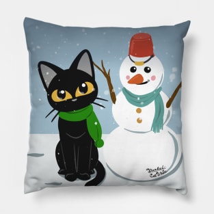 With snowman Pillow