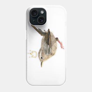 Wren - King of the birds (with crown) Phone Case