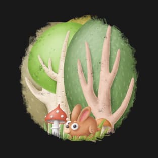 Cute rabbit in forest. T-Shirt