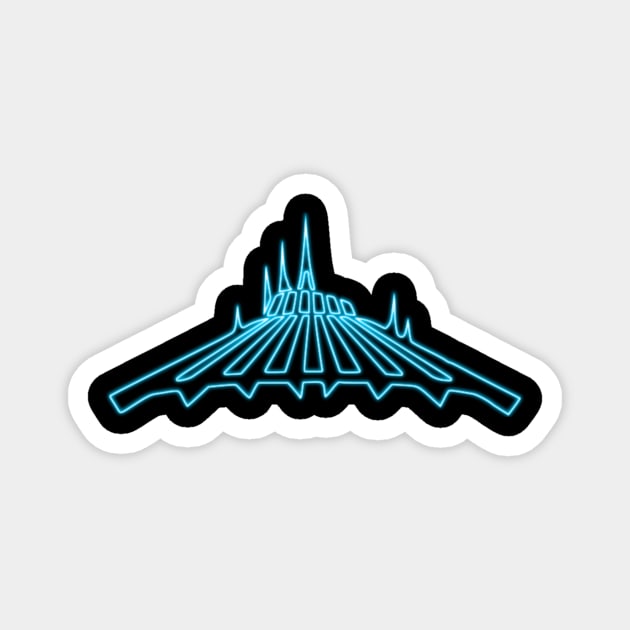 Neon Space Mountain Magnet by ThisIsFloriduhMan